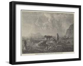 Cowherds and Cattle, in Evening-null-Framed Giclee Print