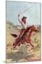 Cowpuncher on Horse with Lariat-null-Mounted Art Print