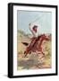 Cowpuncher on Horse with Lariat-null-Framed Premium Giclee Print