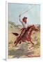 Cowpuncher on Horse with Lariat-null-Framed Premium Giclee Print