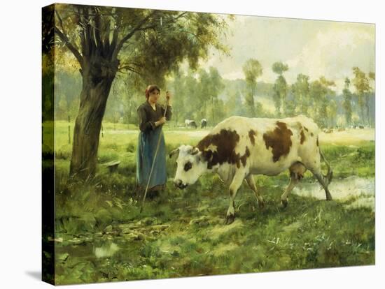 Cows at Pasture-Julien Dupre-Stretched Canvas