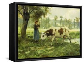 Cows at Pasture-Julien Dupre-Framed Stretched Canvas