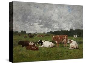 Cows at the Pasture-Eug?ne Boudin-Stretched Canvas