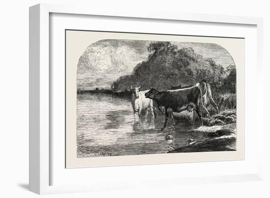 Cows at the Watering Hole, 1855-Constant-emile Troyon-Framed Giclee Print