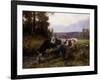 Cows at the Watering Hole; Les Vaches a l'Abreuvoir-Julien Dupre-Framed Giclee Print