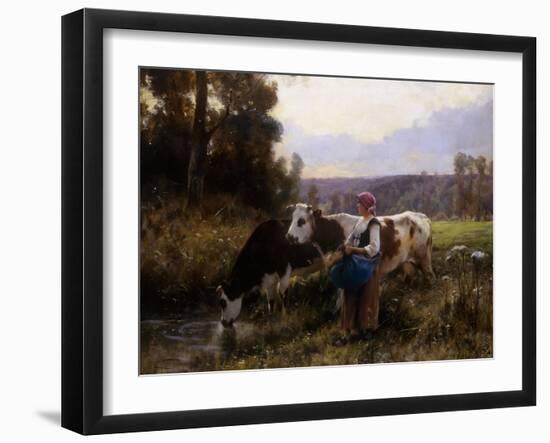 Cows at the Watering Hole-Julien Dupre-Framed Giclee Print
