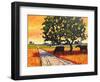 Cows Beside A Dirt Road-Patty Baker-Framed Art Print