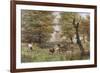 Cows By Bridge-Bill Makinson-Framed Giclee Print