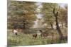 Cows By Bridge-Bill Makinson-Mounted Giclee Print