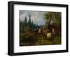 Cows by the lake, 1881-Erik Theodor Werenskiold-Framed Premium Giclee Print