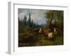 Cows by the lake, 1881-Erik Theodor Werenskiold-Framed Giclee Print