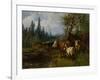 Cows by the lake, 1881-Erik Theodor Werenskiold-Framed Giclee Print