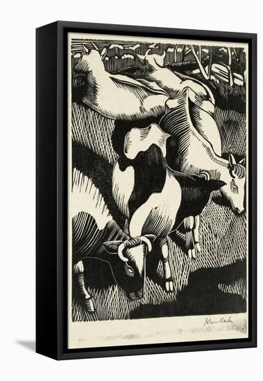 Cows, C.1919 (Wood Engraving)-John Northcote Nash-Framed Stretched Canvas