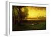 Cows Grazing at Sunset-George Snr. Inness-Framed Premium Giclee Print