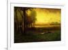 Cows Grazing at Sunset-George Snr. Inness-Framed Giclee Print