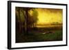 Cows Grazing at Sunset-Inness, Sr. George-Framed Giclee Print