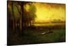 Cows Grazing at Sunset-Inness, Sr. George-Stretched Canvas