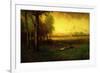 Cows Grazing at Sunset-Inness, Sr. George-Framed Premium Giclee Print