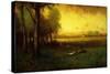 Cows Grazing at Sunset-Inness, Sr. George-Stretched Canvas