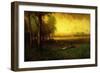 Cows Grazing at Sunset-Inness, Sr. George-Framed Giclee Print