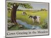 Cows Grazing in the Meadow Poster-null-Mounted Giclee Print