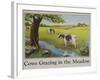 Cows Grazing in the Meadow Poster-null-Framed Giclee Print