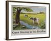 Cows Grazing in the Meadow Poster-null-Framed Giclee Print