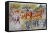 Cows Grazing-Louis Wain-Framed Stretched Canvas