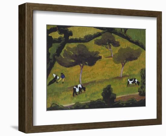 Cows in a Field; Vaches Dans Un Pre-Roger De La Fresnaye-Framed Giclee Print