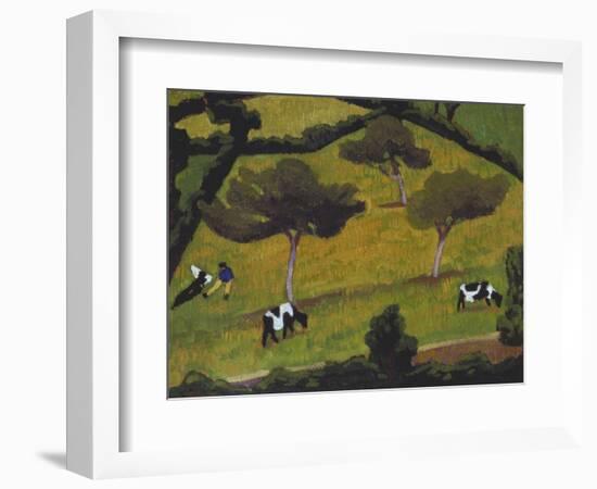 Cows in a Field; Vaches Dans Un Pre-Roger De La Fresnaye-Framed Giclee Print