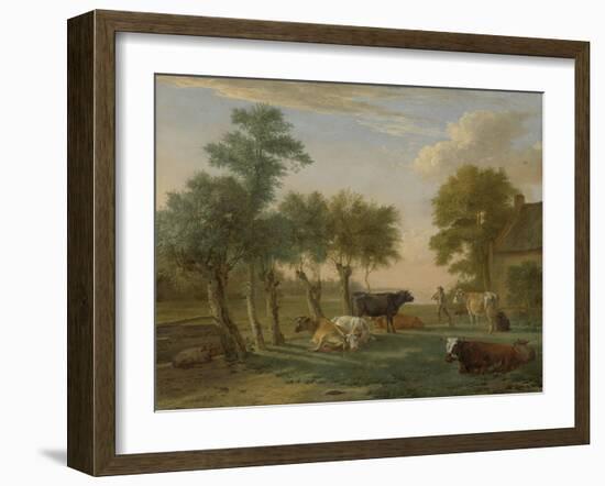 Cows in a Meadow Near a Farm, 1653-Paulus Potter-Framed Giclee Print