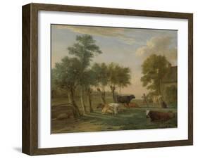 Cows in a Meadow Near a Farm, 1653-Paulus Potter-Framed Giclee Print