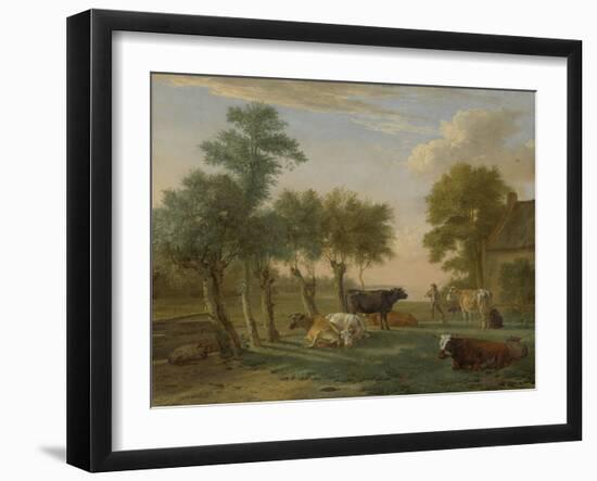 Cows in a Meadow Near a Farm, 1653-Paulus Potter-Framed Giclee Print