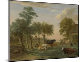 Cows in a Meadow Near a Farm, 1653-Paulus Potter-Mounted Giclee Print