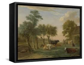 Cows in a Meadow Near a Farm, 1653-Paulus Potter-Framed Stretched Canvas