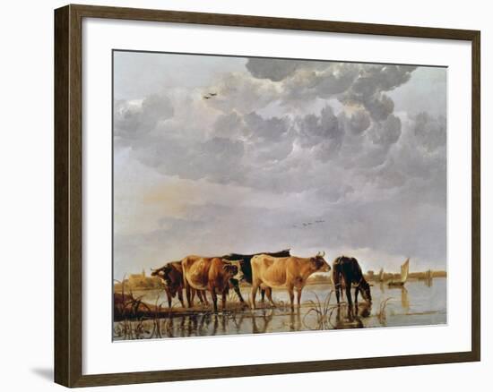 Cows in a River, C.1650-Aelbert Cuyp-Framed Giclee Print