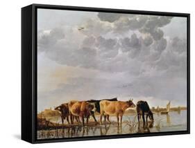 Cows in a River, C.1650-Aelbert Cuyp-Framed Stretched Canvas