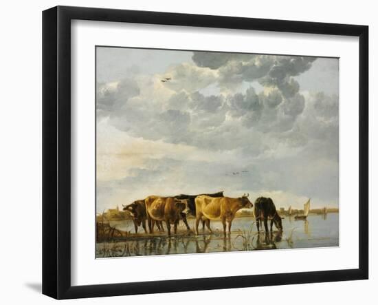 Cows in a River-Aelbert Cuyp-Framed Giclee Print