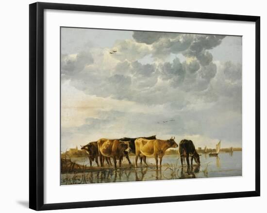 Cows in a River-Aelbert Cuyp-Framed Giclee Print