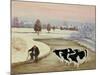 Cows in a Winter River-Margaret Loxton-Mounted Giclee Print