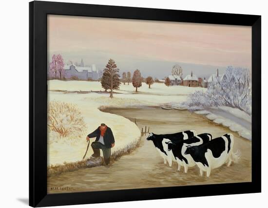 Cows in a Winter River-Margaret Loxton-Framed Giclee Print