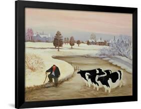 Cows in a Winter River-Margaret Loxton-Framed Giclee Print