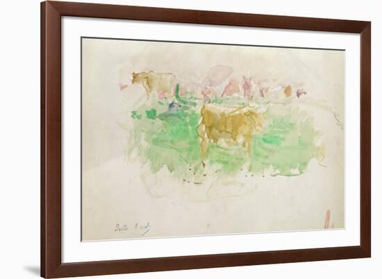 Cows in Normandy, 1880 (W/C on Paper)-Berthe Morisot-Framed Giclee Print