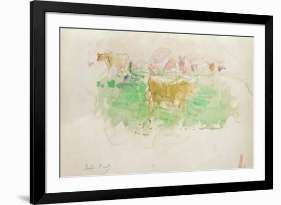 Cows in Normandy, 1880 (W/C on Paper)-Berthe Morisot-Framed Giclee Print