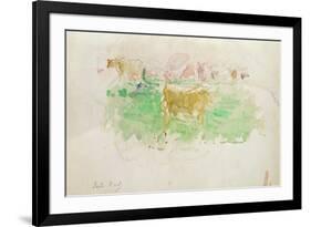 Cows in Normandy, 1880 (W/C on Paper)-Berthe Morisot-Framed Giclee Print