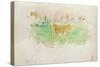 Cows in Normandy, 1880 (W/C on Paper)-Berthe Morisot-Stretched Canvas