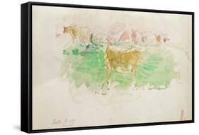 Cows in Normandy, 1880 (W/C on Paper)-Berthe Morisot-Framed Stretched Canvas