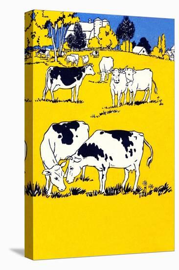 Cows in the Meadow-Margaret Hoopes-Stretched Canvas