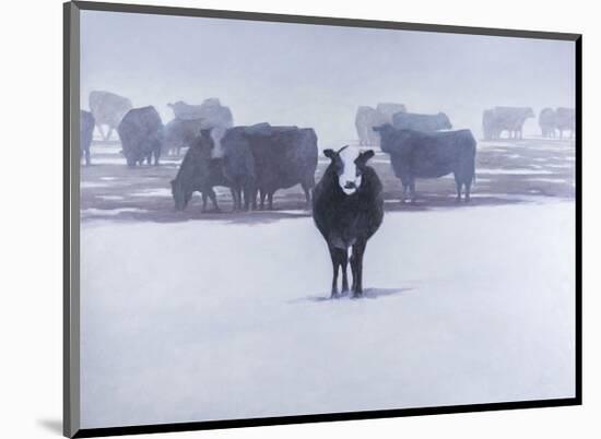 Cows in the Snow-Todd Telander-Mounted Art Print