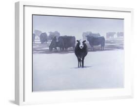 Cows in the Snow-Todd Telander-Framed Art Print